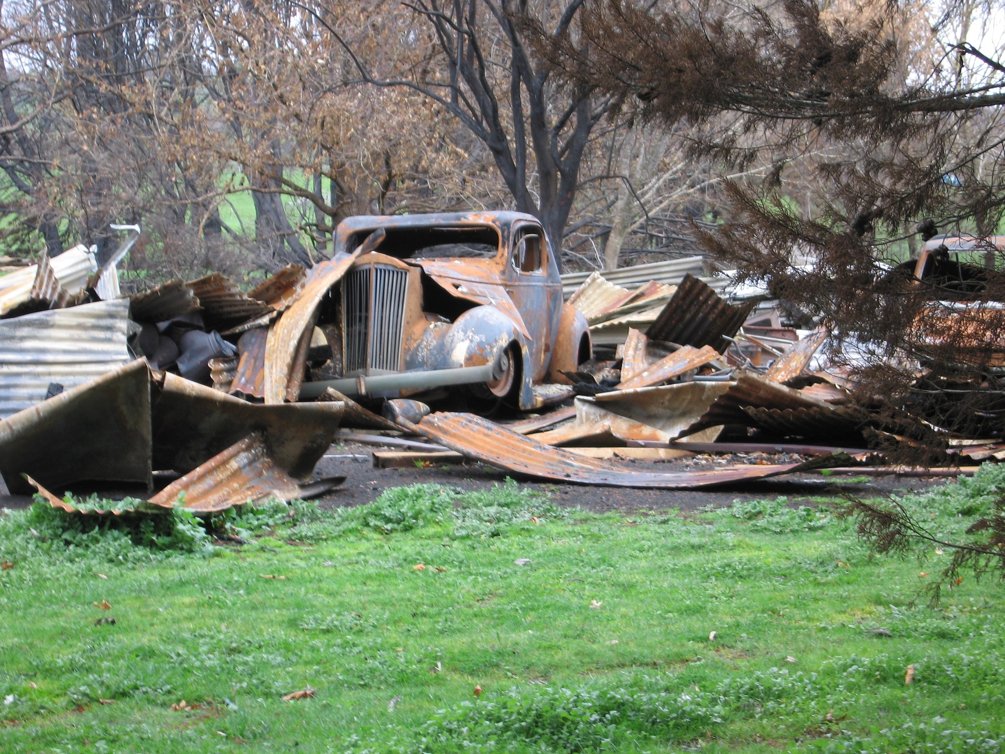 Burnt cars after 2009